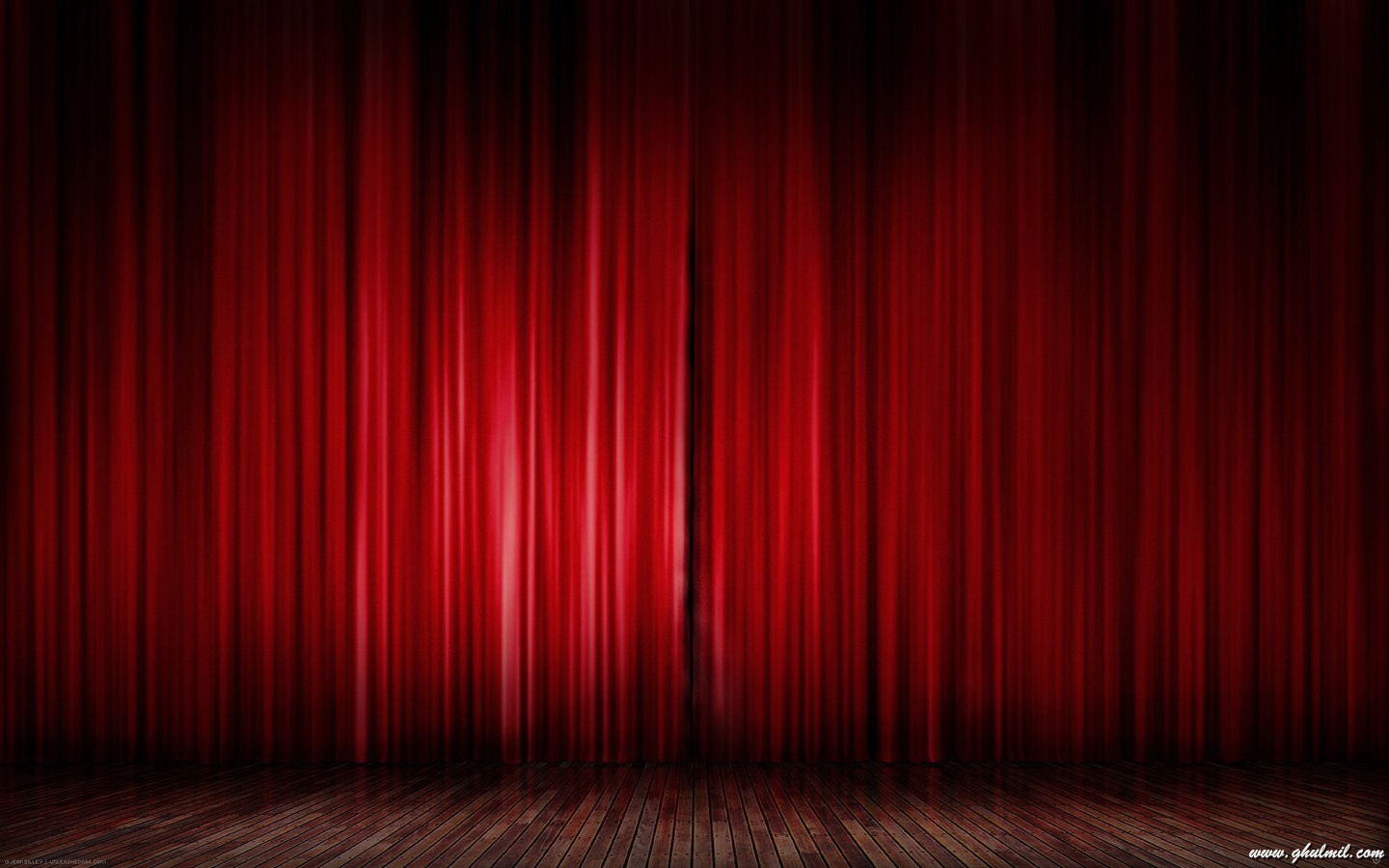 Red stage deals curtains